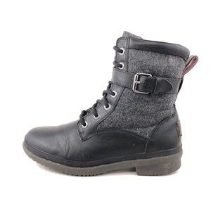 UGG Kesey Black Leather Winter Ankle Boots 5